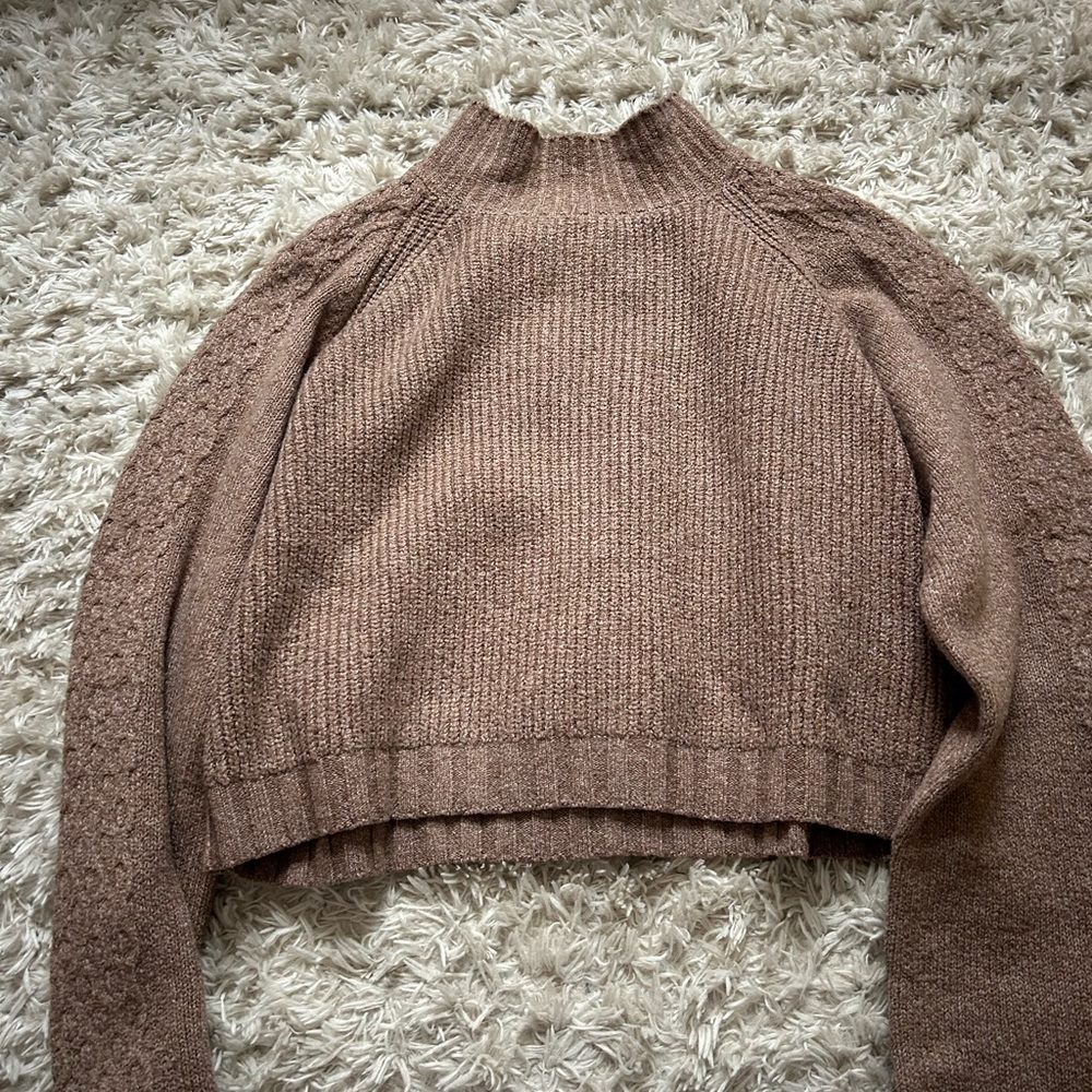 Target Women's Mock Neck Sweater in Taupe Brown